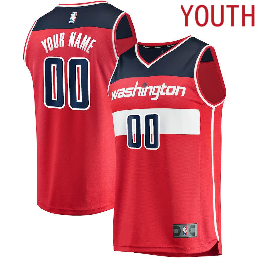 Youth Washington Wizards Fanatics Branded Red Fast Break Custom Replica NBA Jersey